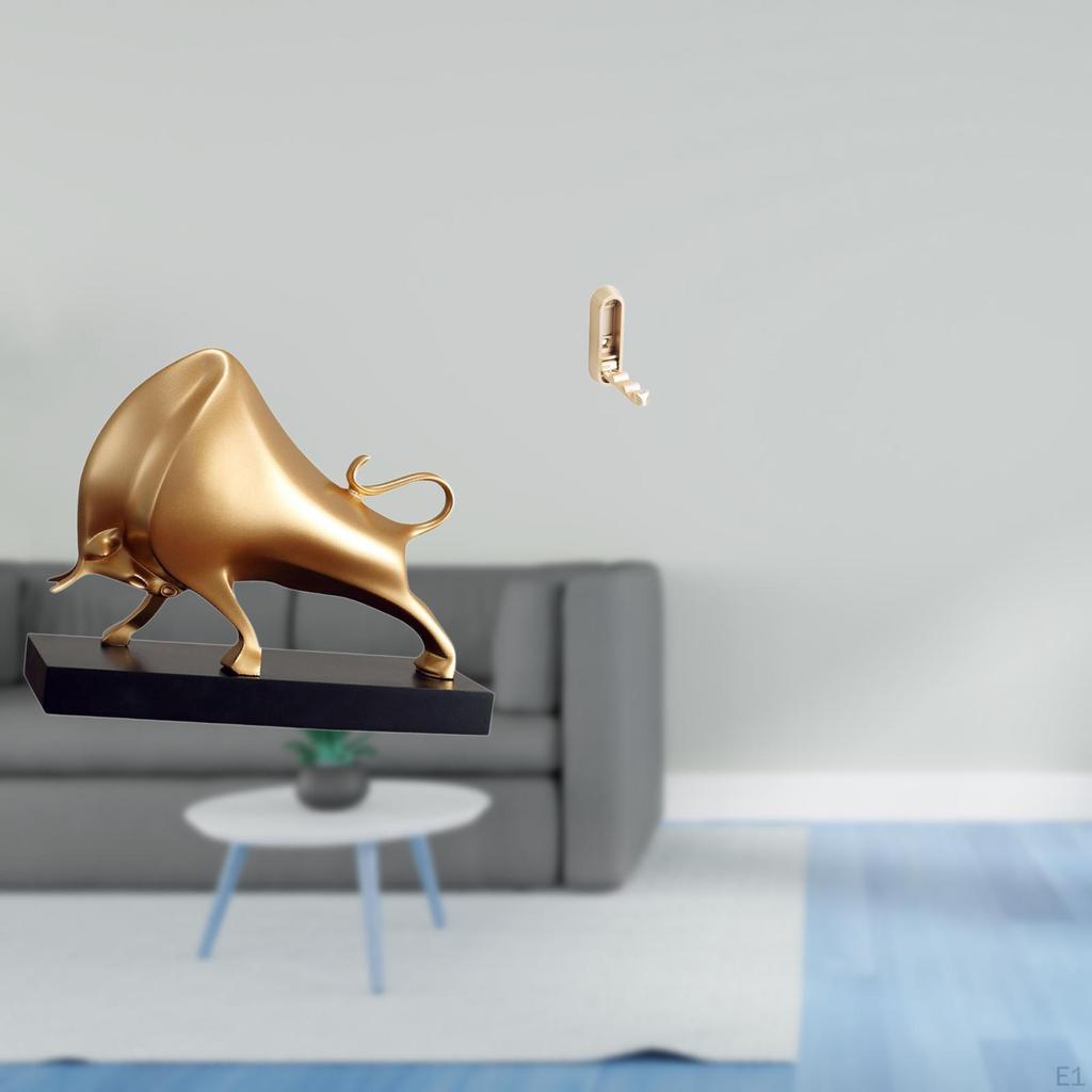 Abstract Bull Sculpture Tabletop Organizer for Home Decor Folding Wall Hook Coat Hanger Towel Holder