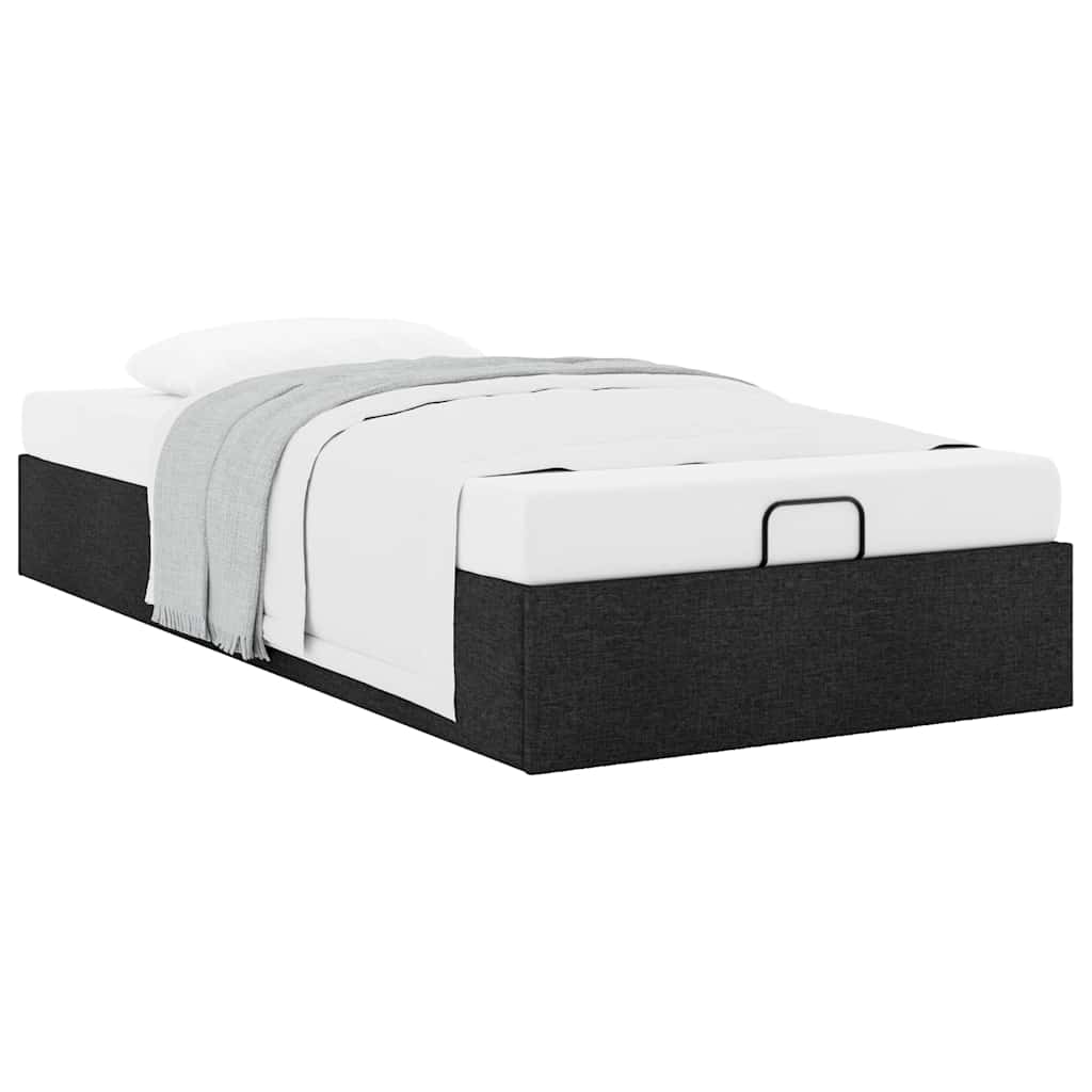 Ottoman Bed without Mattress Black 90x190 cm Fabric