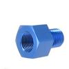 Hot Sales Blue Aluminum M12 to 1/8 NPT Standard Fuel Pressure Oil Pressure Gauge Adapter Connector