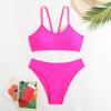 2025 European & American Solid Color Women's Sexy Bikini Swimwear - High-End Hot Spring Design