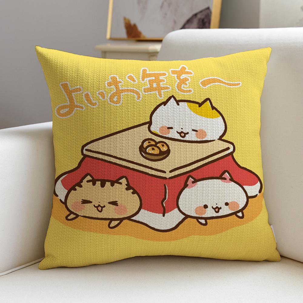 Squishy MMochi Mochi PetsS Cushion Cover Breathable and Skinfriendly Linen Pillowcase Square Removable and Washable Cushion