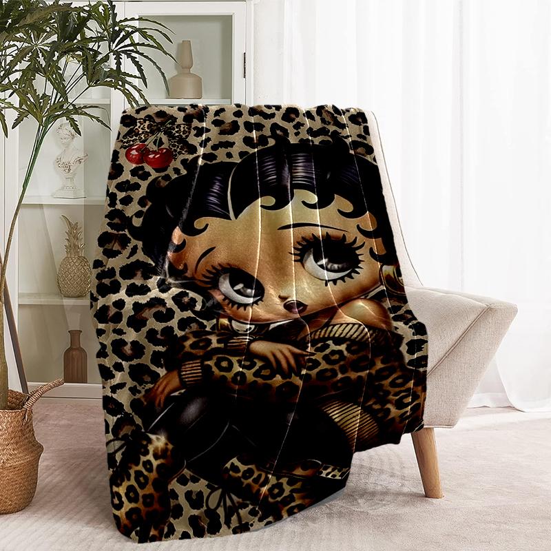Betty Boop Print Blanket - Soft & Comfortable, for Bedroom, Travel, Sofa, Home Decoration - Birthday Christmas Gift for Friend