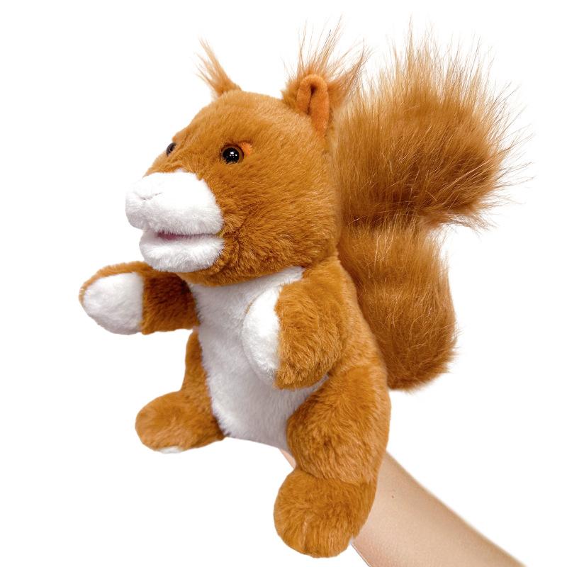 Gevulde Pluche Dieren Speelgoed Hand Vinger Verhaal Poppen Eend Lam Koe Hond Paard Kawaii Poppen Ouder-Kind Interactie Speelgoed 25cm