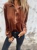 2024 Autumn Winter Fashion Gold Velvet Lapel Shirt