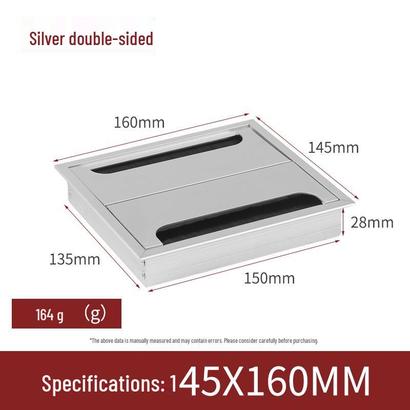 Caja de Gestión de Cables de Aleación de Aluminio Negra - Tapa de Paso de Cables para Escritorio