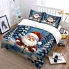 Santa Claus Christmas Snow Scene Bedding Duvet Cover Set Duvet Cover Pillowcases  (1*Duvet Cover 2*Pillowcases, without duvet insert)