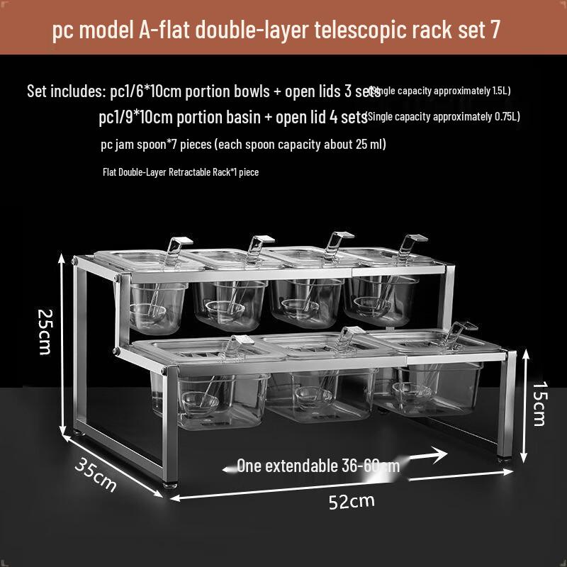 Transparent Acrylic 7-Compartment Food Pan Set