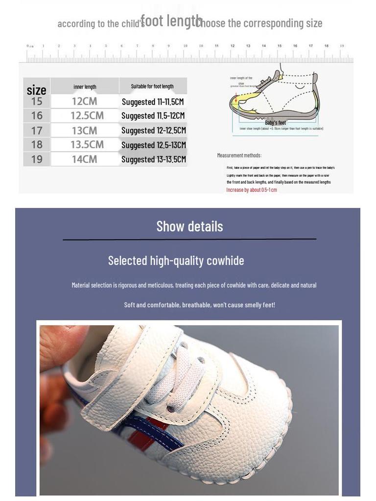 Non-Slip Baby Shoes for Boys and Girls, Soft Sole, Breathable, 0-1 Year, First Walker