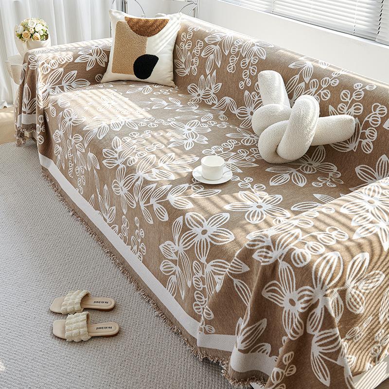 INS Style Chenille Sofa Slipcover Full Cover Cloth Advanced Sense Four Seasons Universal Non-Slip Sofa Cover Slipcover