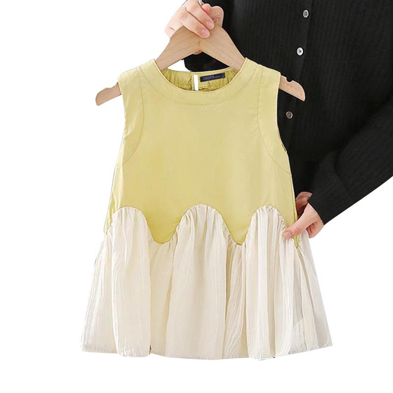 

ZANZEA Жіночі повсякденні безрукавки в стилі печворк з круглим вирізом без рукавів XL жовтий