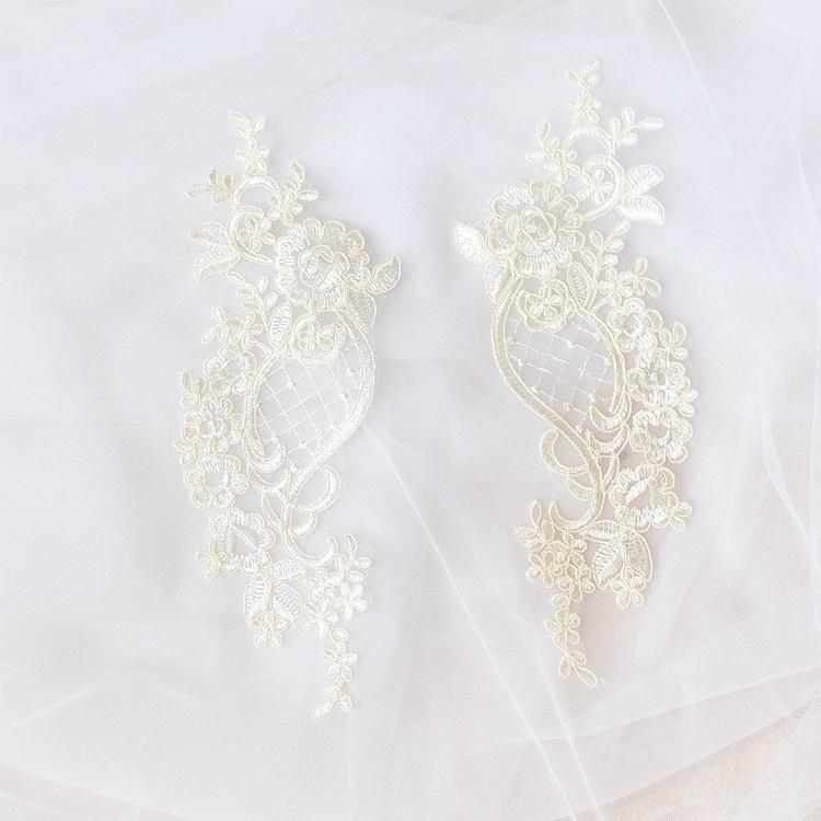 Lace Car Bone Silver Thread To Lace Applique Clothing Accessories, Handmade Diy Wedding Shoes Dress Materials