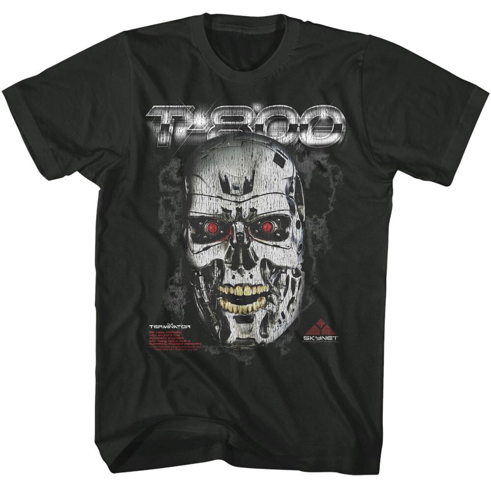 The Terminator Skynet T-800 Red Eye Skull Men T Shirt S