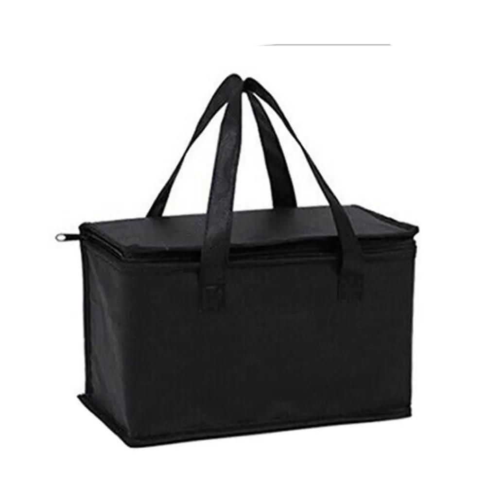 

Insulated Picnic Bag with Thickened Aluminum Film Lining Large Capacity Handheld Outdoor Cooler Tote for Camping and Travel One Size чёрный