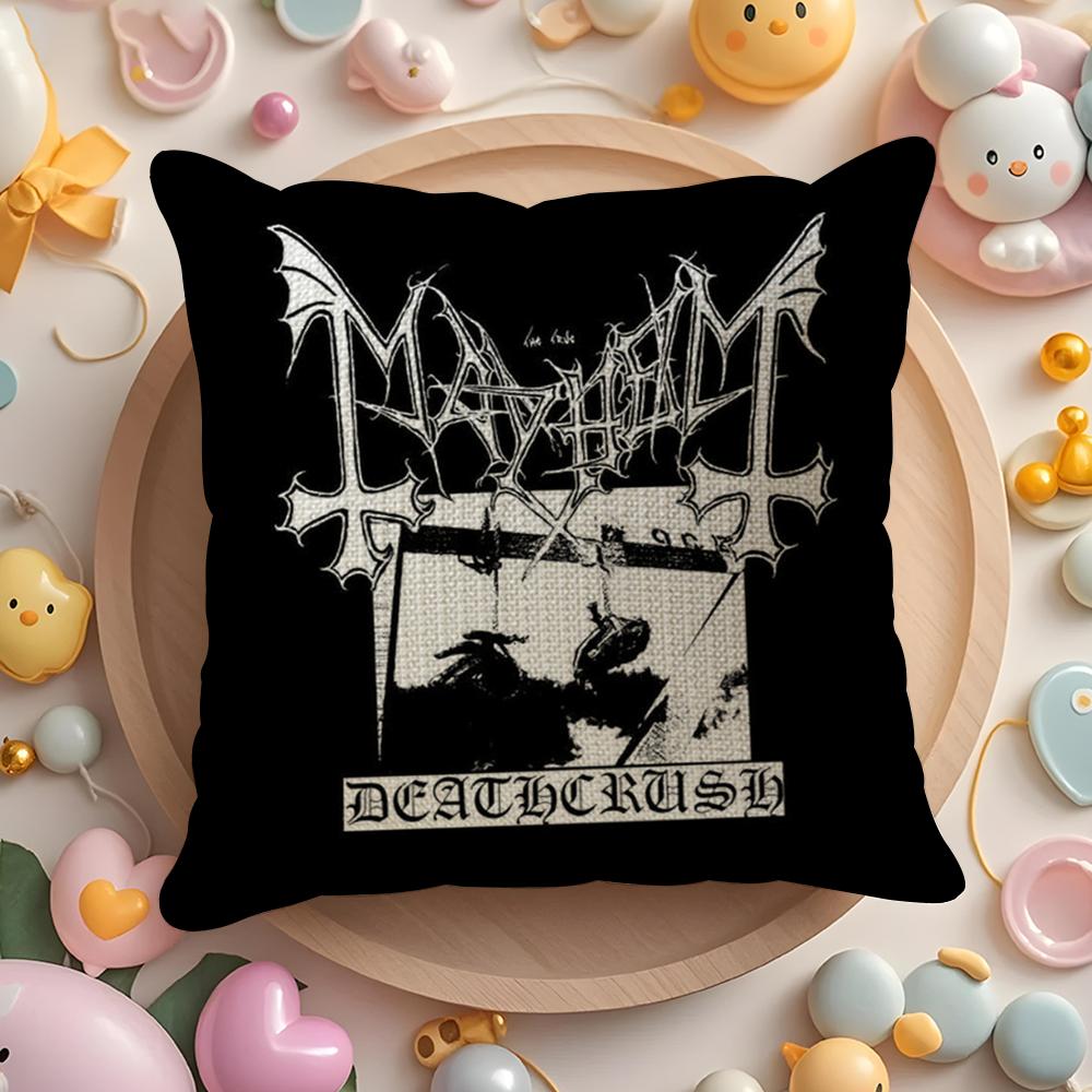Live In Leipzig Mayhem Burzum Cushion Cover Summer Coolness Linen Fabric Double-Sided Printing Pillow Case Sofa Home Decor Gift
