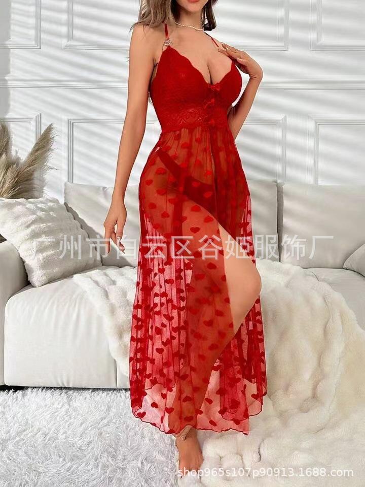 Sexy pajamas lace dress perspective sex lingerie sex toys stage uniform