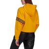 Adidas Solid Color Logo Print Hoodie Long Sleeve Sweatshirt Women Tops Yellow HT8846