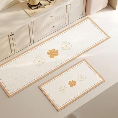 Kitchen Floor Mat PVC Leather Waterproof Carpet Non-slip Foot Mats Long Rug Flower Style Home Decoration Rugs Alfombra