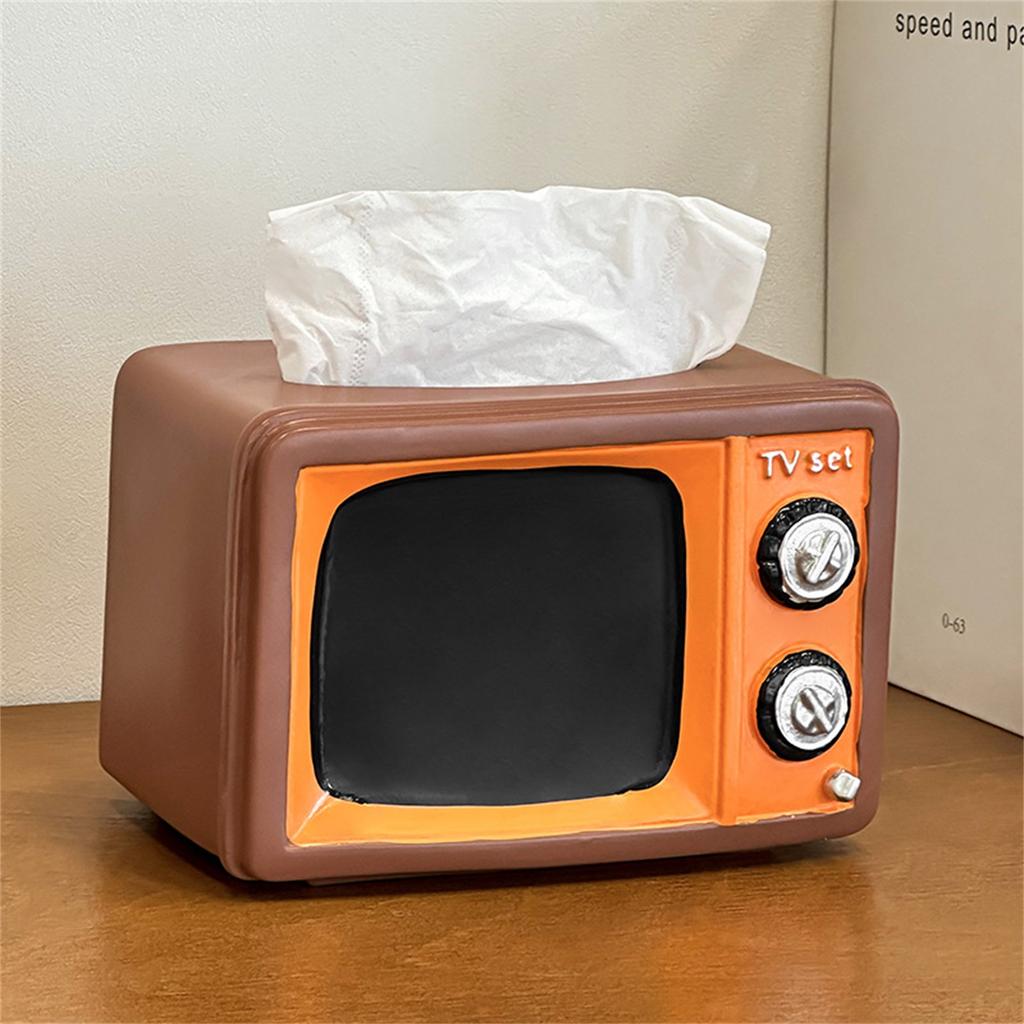 Boîte à mouchoirs TV Rétro Boîte de Rangement Multifonctionnelle, Salon de Maison, Table Basse, Chambre à Coucher, Bureau, Boîte à Papier Haut de Gamme