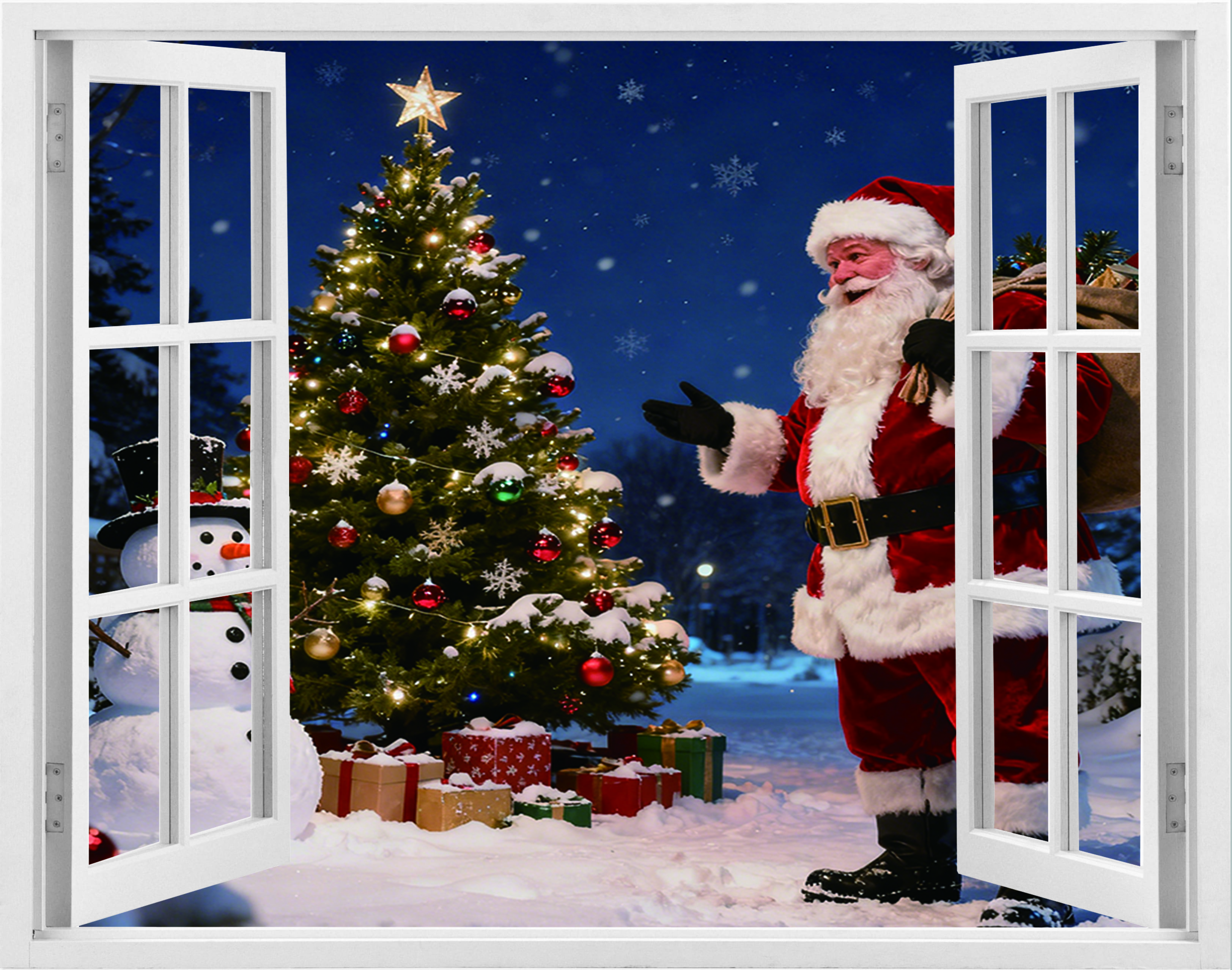 Зимняя Рождественская Елка со Снегом Сосна Настенный Гобелен Рождественское Настенное Украшение Елка Настенное Украшение Великолепная Рождественская Елка Камин Подарки 230x180cm