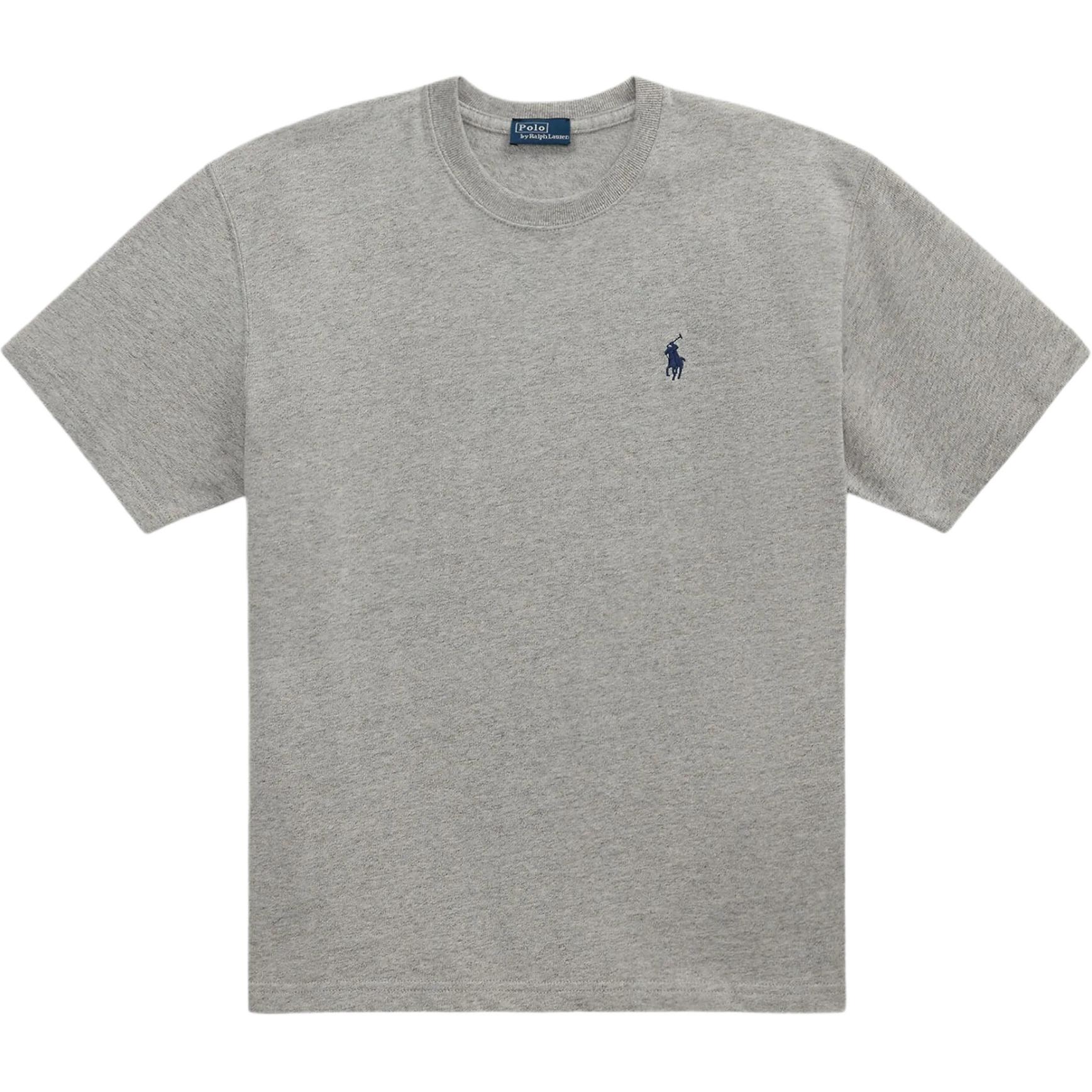 

Женская футболка Polo Ralph Lauren с вышитым логотипом, однотонная, с круглым вырезом, с коротким рукавом, светло-серая 211967104-003 M