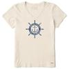 Life is Good Women's Just Add Water Anchor Compass Short Sleeve Crusher-LITE Vee
