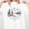 Not All Who Wander Are Lost Hiking Tee, Minimalist Mountain Line Art Shirt