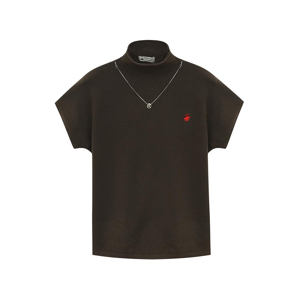 BHPOLOCLUB Women'S Necklace-Point Mock Neck Knit Tk287