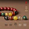 Cinnabar Five Gods of Wealth Bracelet - Luck-Changing Hand String with Purple Gold Sand Beads for Men and Women
