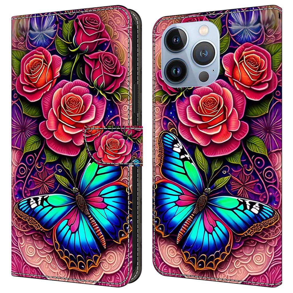 For iPhone 16 Pro Max Case PU Leather Wallet Flip Cover with Standing Function