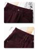 Ancola Women's 2024 Red Velvet Slim-Fit Straight-Leg Petite Wide-Leg Winter Jeans