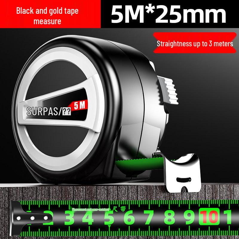 German Fluorescent Stainless Steel Measuring Tape - 5/3/10 Meter, Thickened Anti-Cut Design for Household Use