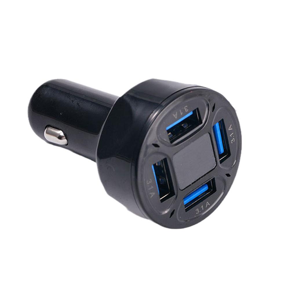Car Charger 3.1A Four In One 4-port Vehicle Charger Digital Trailer Voltage With Multiple One Ports Display With And Z4S7