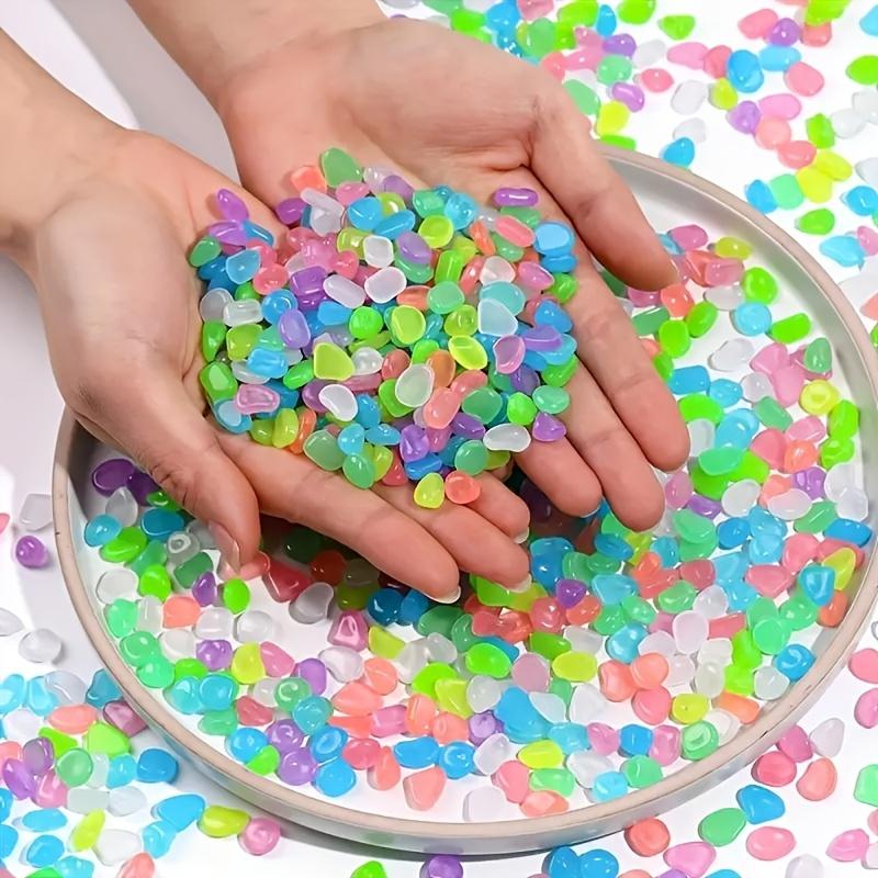 100pcs Luminous Stone Garden Fish Tank Landscape Glow-in-the-dark Stone Decoration Artificial Fluorescent Color Goose Stone