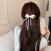 Sophisticated Pearls Bows Barrette Hairpieces For Parties And Everyday Use Elegant Hair Clip Versatile Hair Decoration