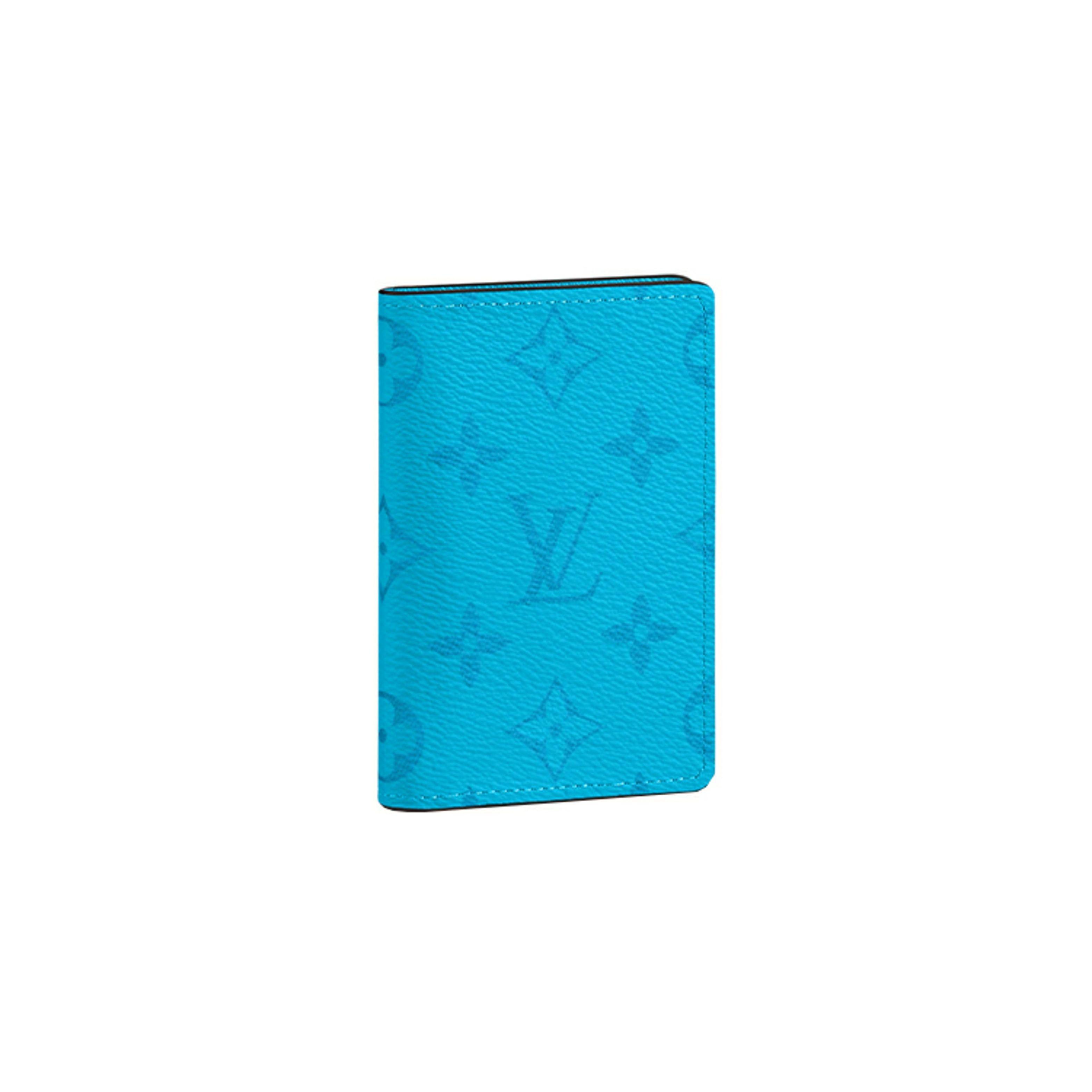 

Louis Vuitton Taïgarama Pocket Leather Wallet Men wallet Blue M30436 Box(Basic Set+Box)