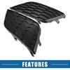 Car Front Fog Light Cover Grille No.622574AF0B/622564AF0B for Nissan Sentra 2016-2019 ABS Plastic Black (Set of 2)
