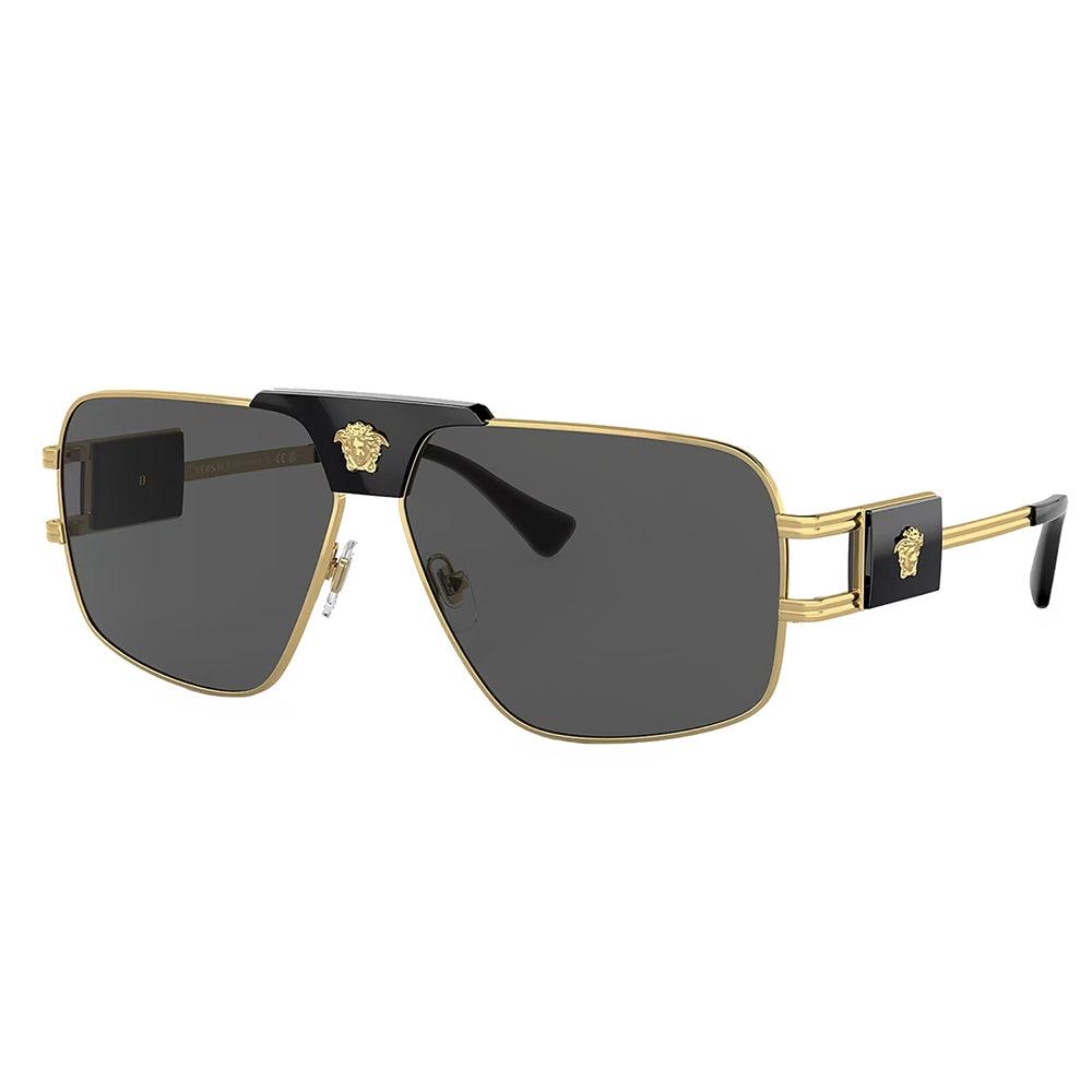 

Versace VE 2251 100287 63мм Квадратные солнцезащитные очки унисекс золотисто-черные