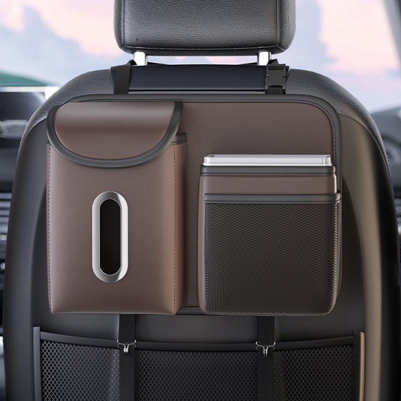 Car Back Seat Trash Bag Back Of Seat SUV Water Bottle Storage Bag Multi-functional Car Portable Waste Can For Paper Towels