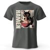 T-Shirt mit Ramen-Aufdruck für Herren, 100 % Baumwolle, übergroße japanische Grafik-T-Shirts für Damen, Sommer-Tops, Nudel-Streetwear