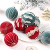 10cm Flocked Christmas Balls 4pcs Gift Box Set Glitter Rhinestone Tree Decorations