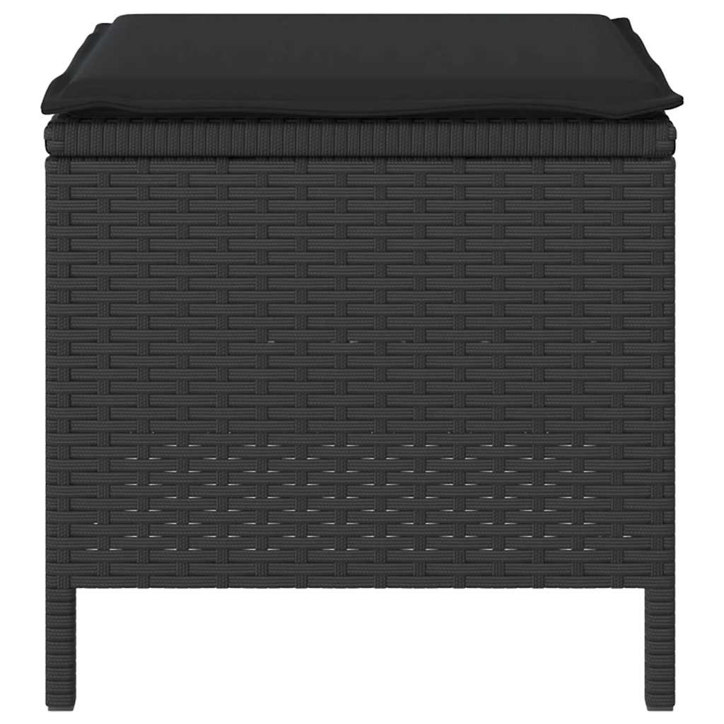 Garden Dining Set Black Poly Rattan