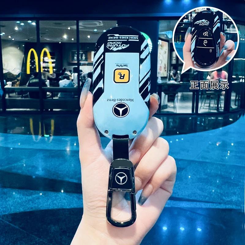 SFX1  Car Key Case Cover for Mercedes Benz 2022 C S Class W206 W223 S350 C260 C300 S400 S450 S500 TPU Shell Fob Holder Protector
