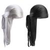 BERUKO 2er-Pack Do-Rag Hip Hop Tanz Turban Piratenkappe Leichtgewicht (Silber schwarz)