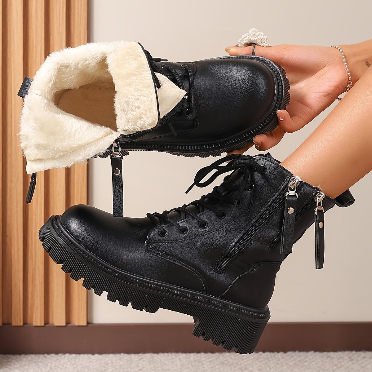 

2025 Autumn/Winter New British Style Female Lace Up Short Boots with Height Increase and Slimming Appearance 42