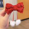 2024 Parent-Child Red New Year Bow Hair Clip: Prosperous Festive Accessory for Bangs