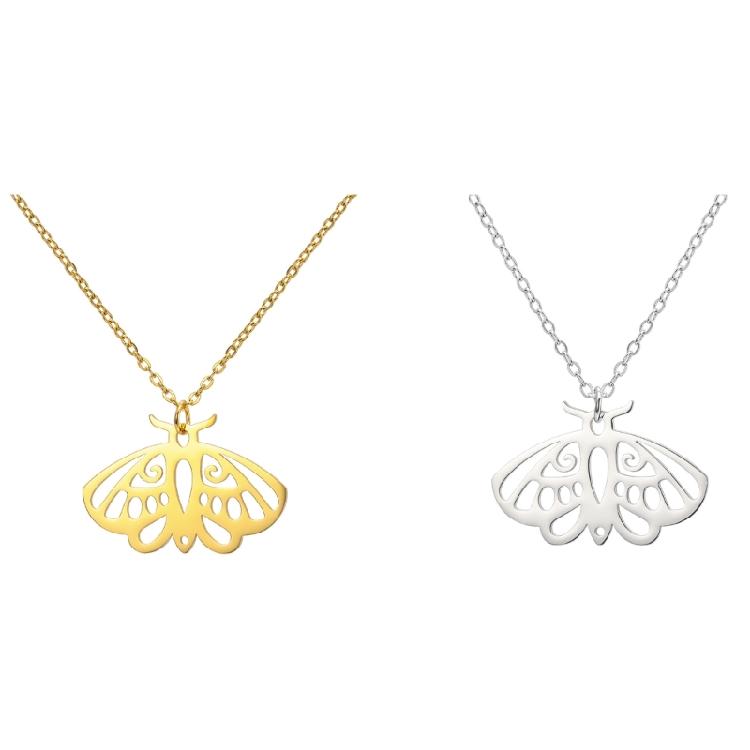 Unisex Aesthetic Punk Style Moth Necklace Elegant Gothic Style Necklace with Animal Pattern Pendant for Fashion Lovers