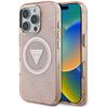 Guess Iml Metal Glitter 4G Circle Triangle Case for iPhone 16 Pro Pink