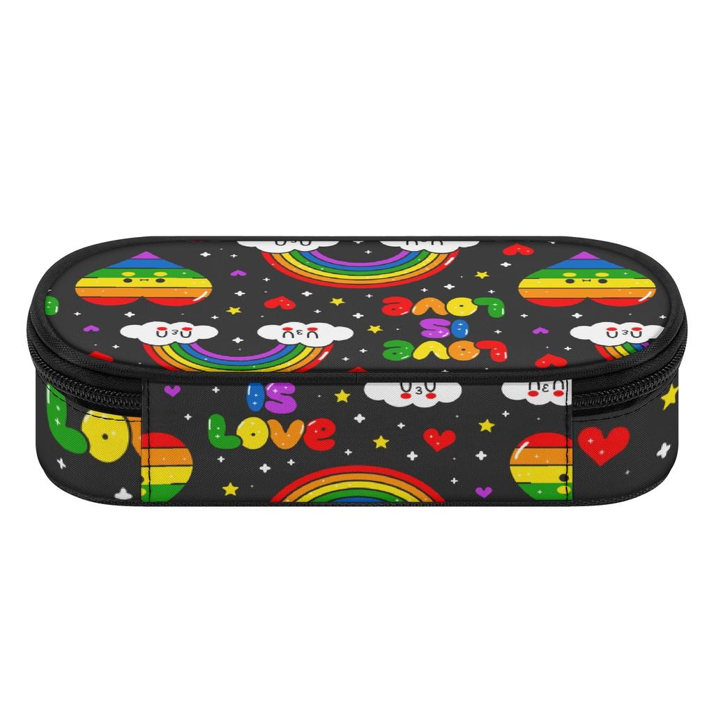 Pencil Bag Easy Open Zipper Organized Storage 300D Polyester with Mesh Pocket Removable Divider and Pen Slots for Classroom Use