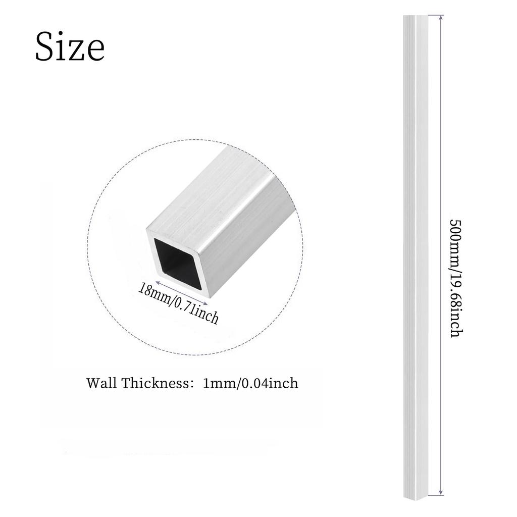 304 Stainlesss Steel Square Tube Size 10-20mm 304 Stainlesss Steel Metal Square Tube 1mm Thick Polished Structural Tube Corrosion Resistance
