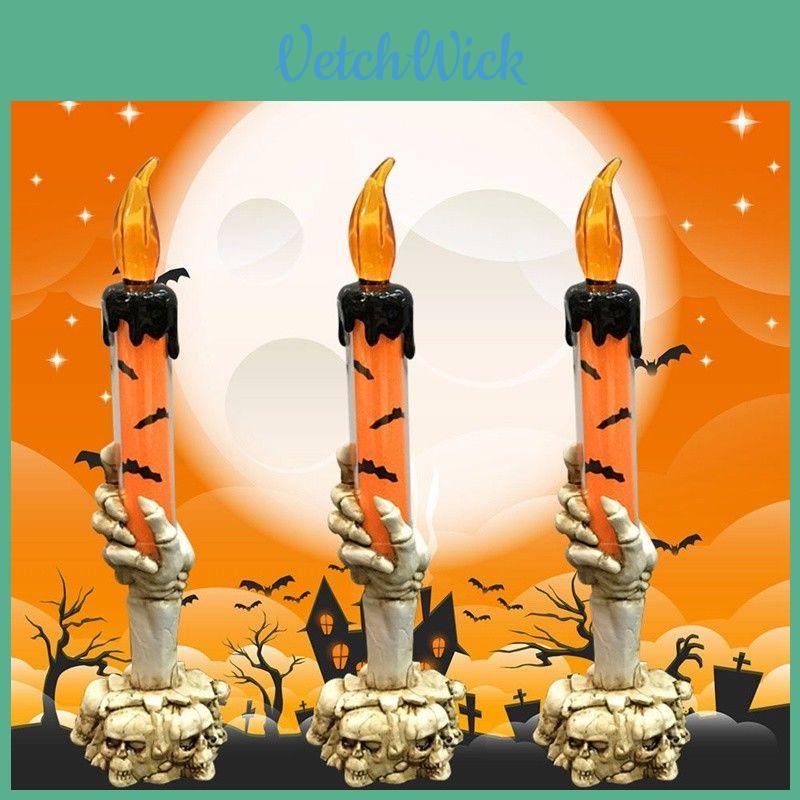 Enchanting Halloween Skull Skeletal Hand Stand Led Candle Light For Party Decoration